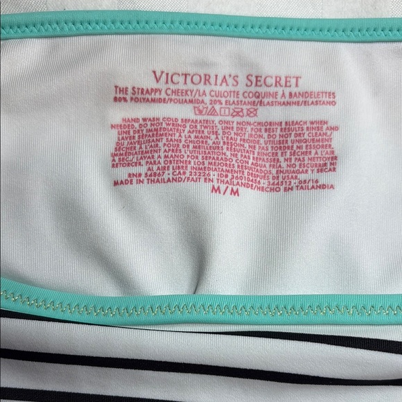 Victoria's Secret Striped Bikini Athletic Top & Strappy Cheeky Bottom - Picture 7 of 9